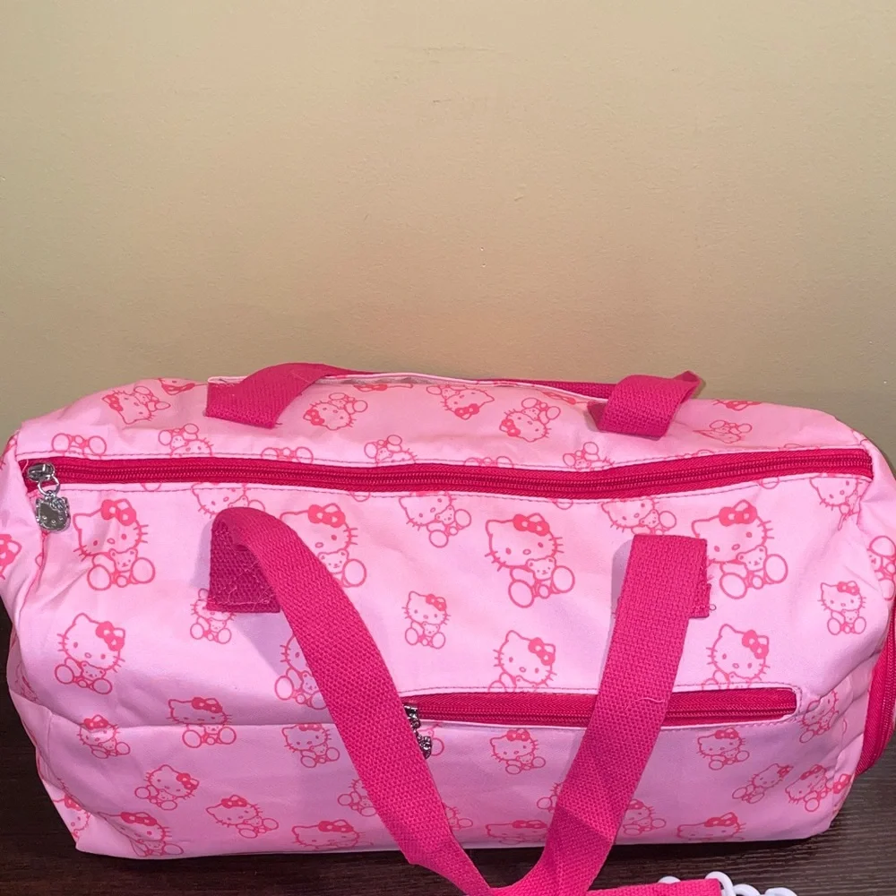 Cat Mom Pink Duffel Bag – Sanrio Travel Tote, Gym Bag, Weekender, Cat Mom